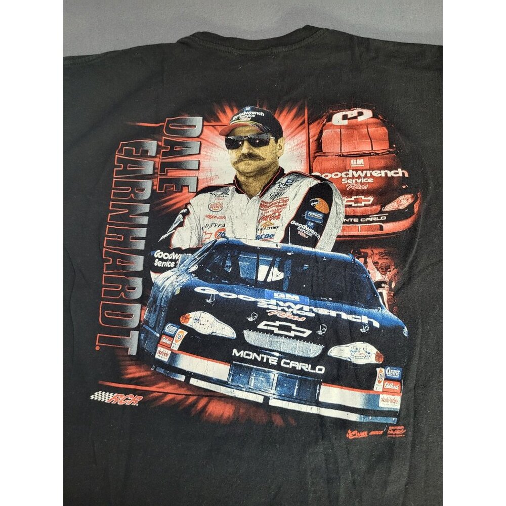 Chase Authentics Dale Earnhardt #3 INTIMIDATOR NASCAR Racing T Shirt Front Back - Picture 5 of 10